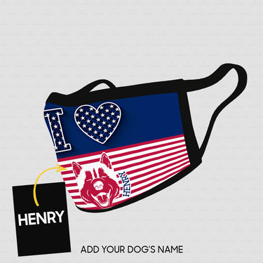 Personalized Dog Gift Idea - I Love Dog In Half Below For Dog Lovers - Cloth Mask